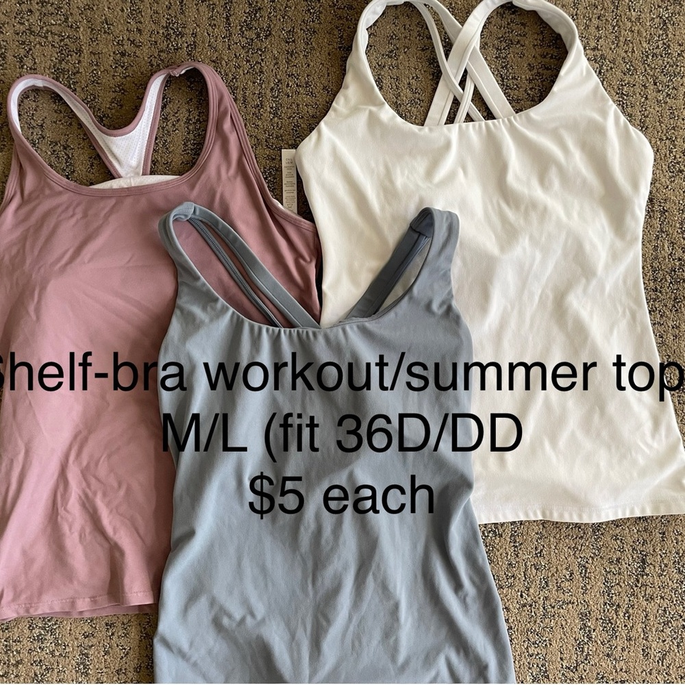 Women's White, Pink, and Gray Tops